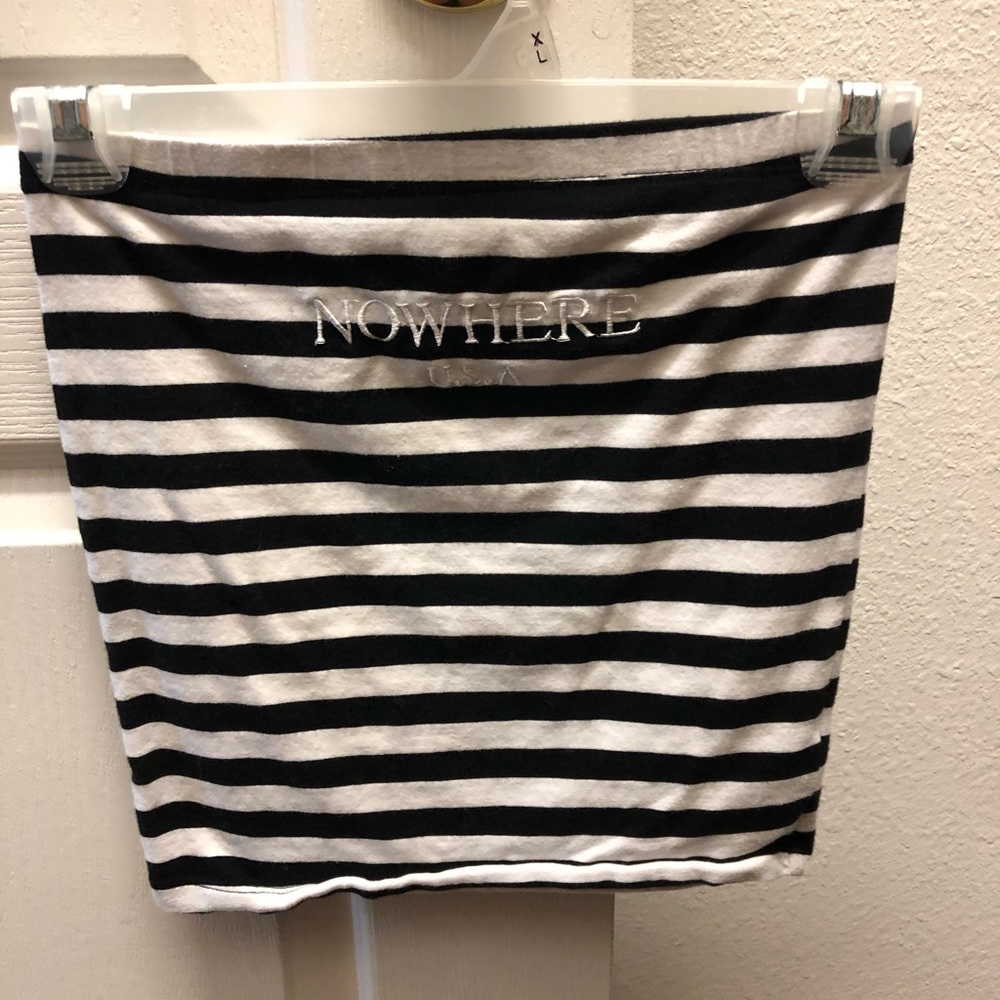 strapless striped top size small